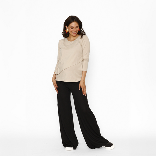 Pantalón Maternal Ancho Lanilla Negro