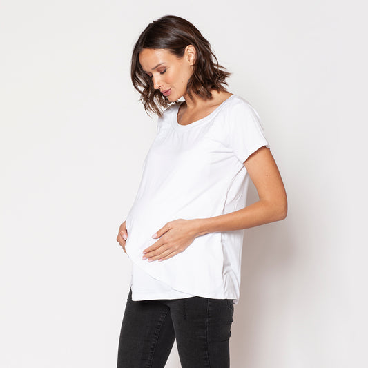 Polera Lactancia Capas Blanca
