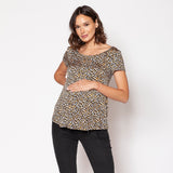 Polera Maternal Ruedo Curvo Animal Print