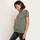 Polera Lactancia Doble Khaki